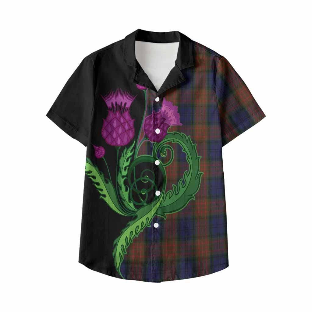 Longford County Ireland Tartan Kid Hawaiian Shirt Traditional Scottish Thistle