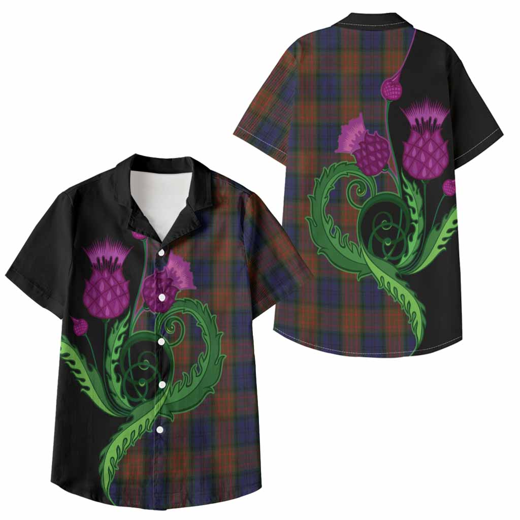 Longford County Ireland Tartan Kid Hawaiian Shirt Traditional Scottish Thistle