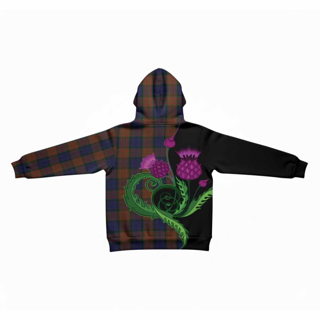 Longford County Ireland Tartan Kid Hoodie Traditional Scottish Thistle
