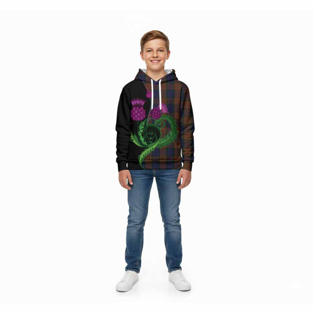 Longford County Ireland Tartan Kid Hoodie Traditional Scottish Thistle
