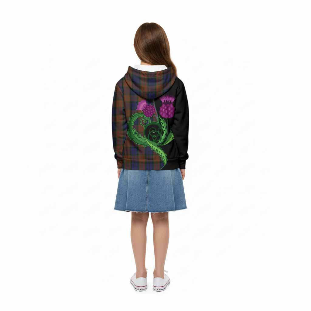 Longford County Ireland Tartan Kid Hoodie Traditional Scottish Thistle