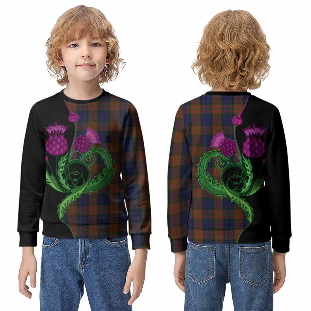 Longford County Ireland Tartan Kid Knitted Sweatshirt Traditional Scottish Thistle
