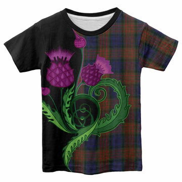 Longford County Ireland Tartan Kid T-shirt Traditional Scottish Thistle