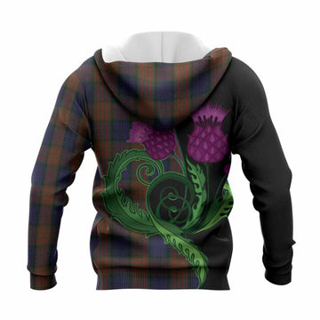 Longford County Ireland Tartan Knitted Hoodie Traditional Scottish Thistle