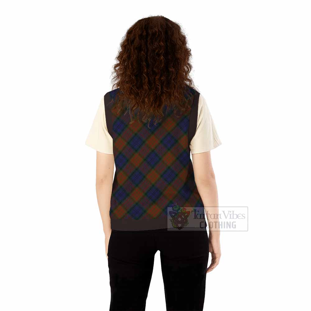 Longford County Ireland Tartan  Knitted V-Neck Vest Cross Style