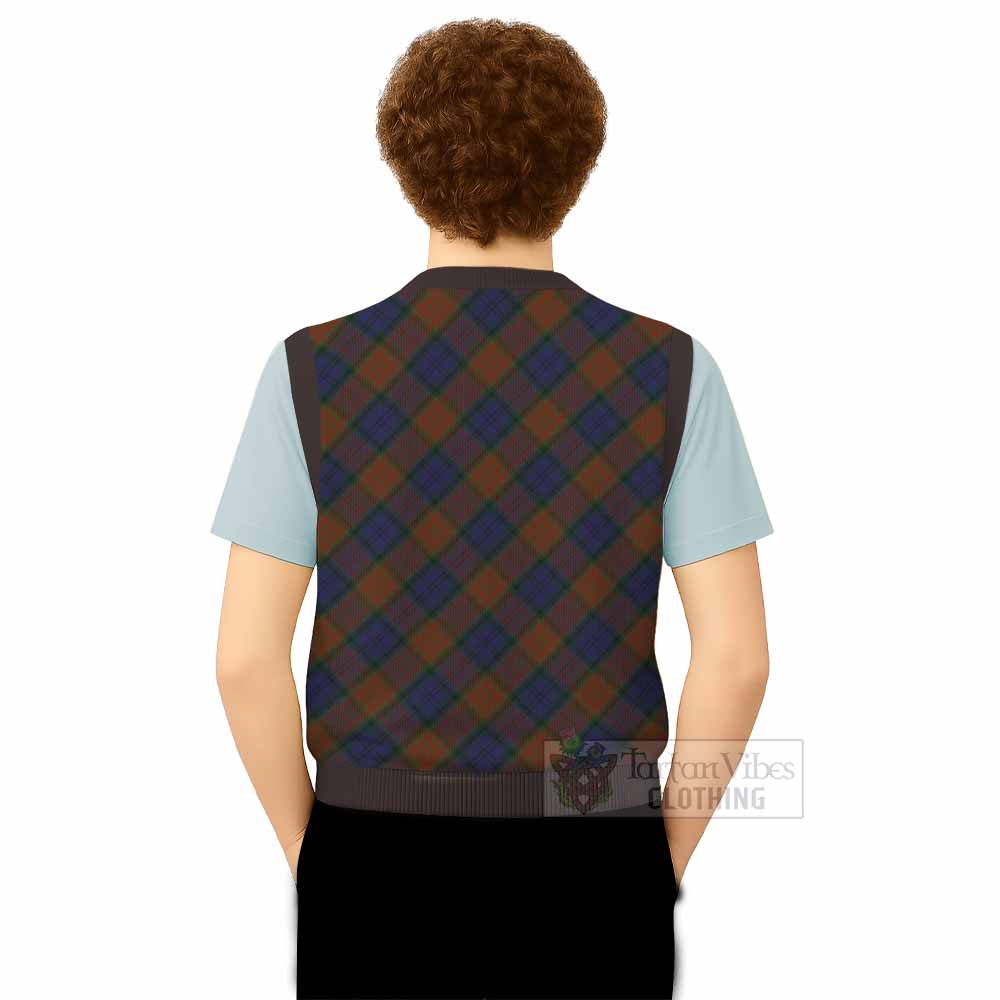 Longford County Ireland Tartan  Knitted V-Neck Vest Cross Style