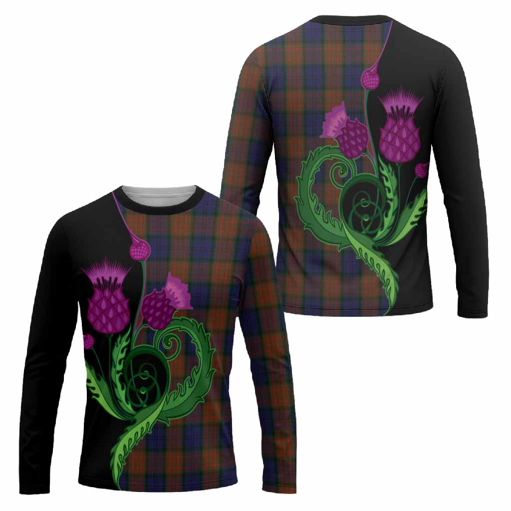 Longford County Ireland Tartan Long Sleeve T-Shirt Traditional Scottish Thistle