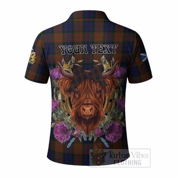 Longford County Ireland Tartan Polo Shirt Scottish Thistle Heilan Coo