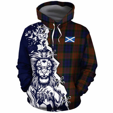 Longford County Ireland Tartan Scottish Cotton Hoodie Angry Lion With Soccer Ball Style