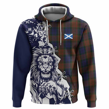 Longford County Ireland Tartan Scottish Hoodie Angry Lion With Soccer Ball Style