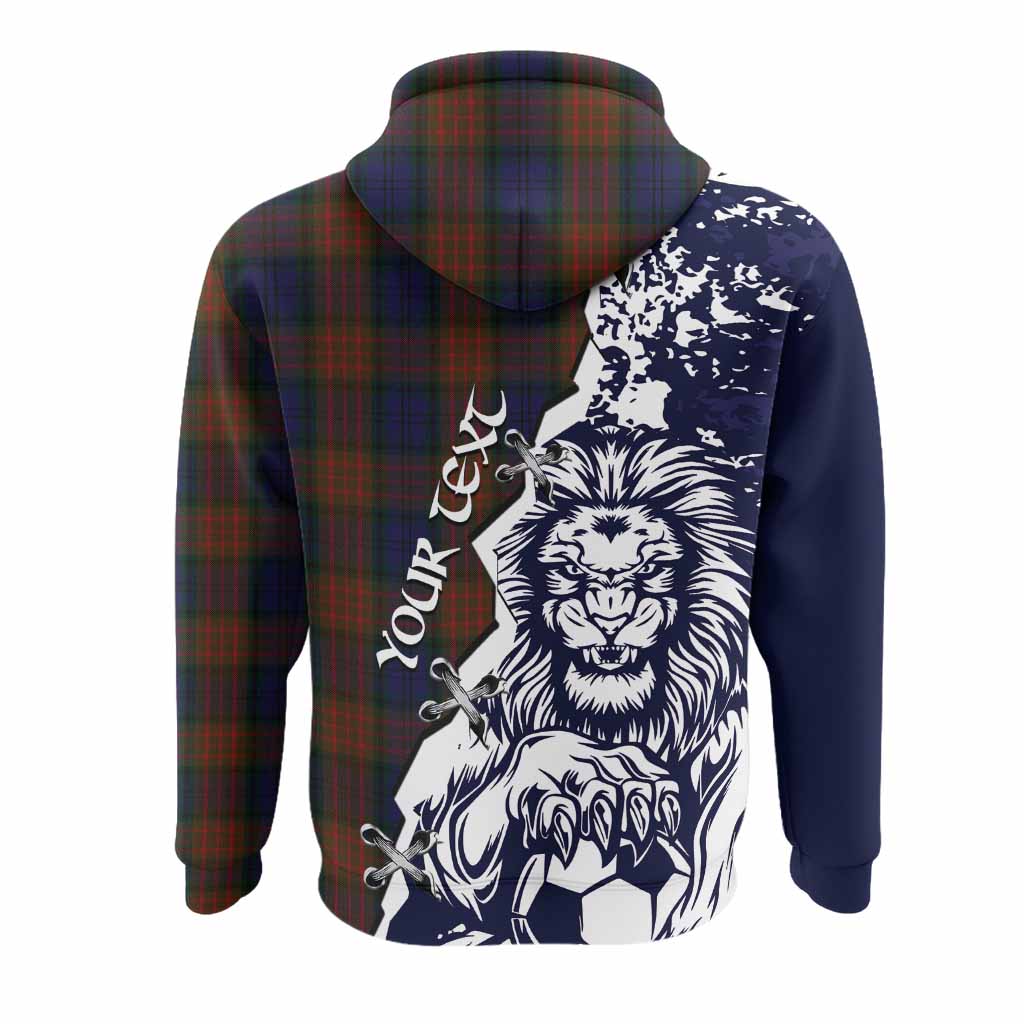 Longford County Ireland Tartan Scottish Hoodie Angry Lion With Soccer Ball Style