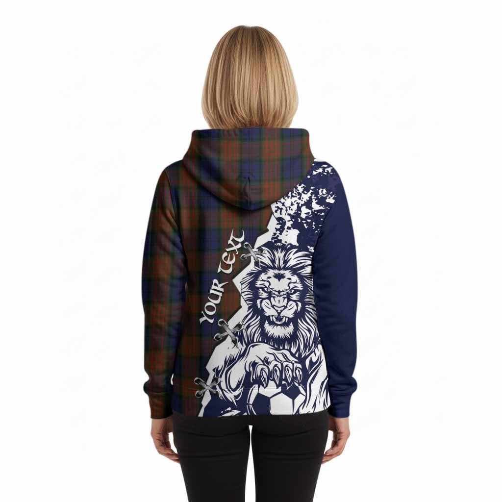 Longford County Ireland Tartan Scottish Hoodie Angry Lion With Soccer Ball Style