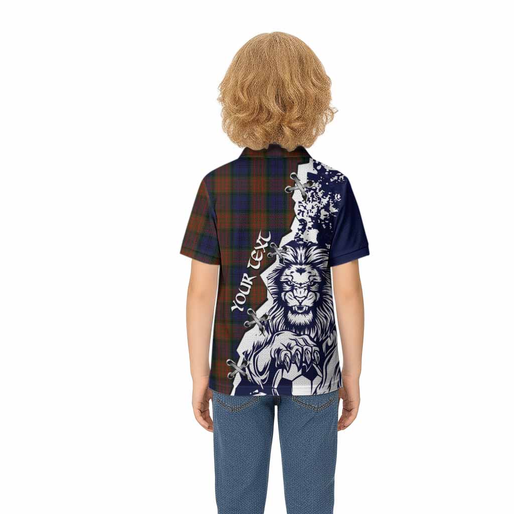 Longford County Ireland Tartan Scottish Kid Polo Shirt Angry Lion With Soccer Ball Style