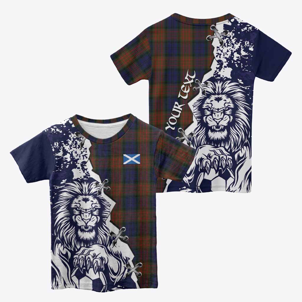 Longford County Ireland Tartan Scottish Kid T-shirt Angry Lion With Soccer Ball Style