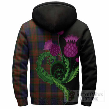 Longford County Ireland Tartan Sherpa Hoodie Traditional Scottish Thistle