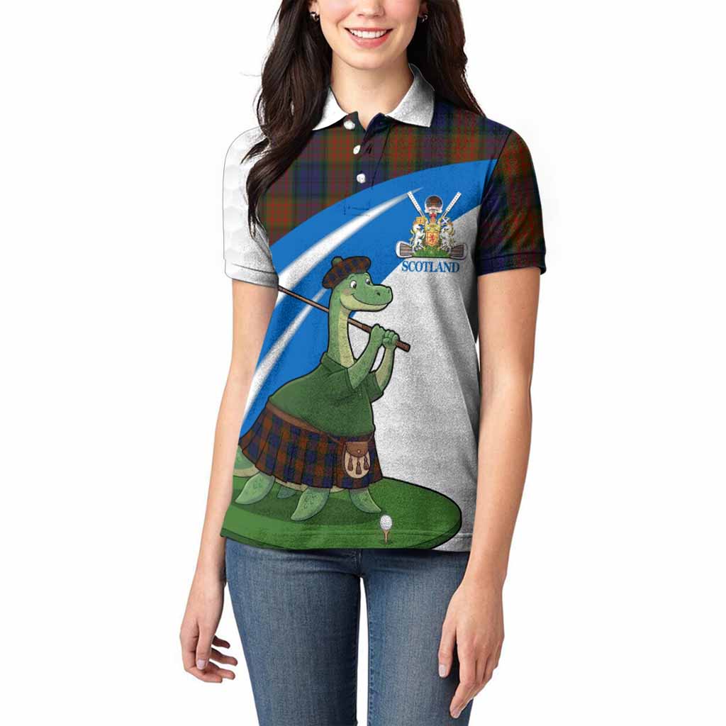 Longford Tartan Crest Golf Nessie Women Polo Shirt Loch Ness Monster Sporty Style