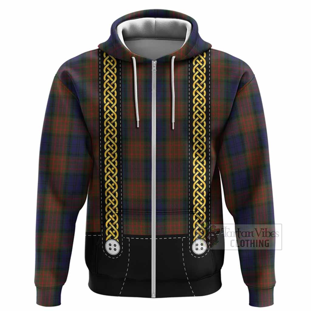 Longford Tartan Lederhosen Costume Hoodie Scotland Celtic Knot Motif
