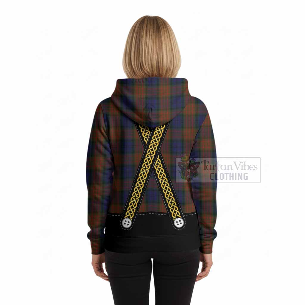 Longford Tartan Lederhosen Costume Hoodie Scotland Celtic Knot Motif