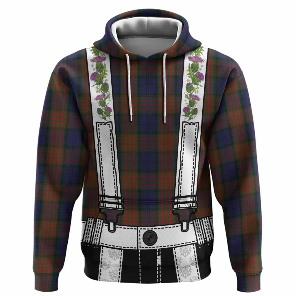 Longford Tartan Lederhosen Costume Hoodie Scotland Thistle Floral
