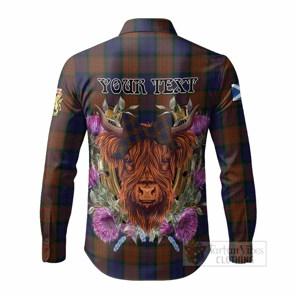 Longford Tartan Long Sleeve Button Shirts Scottish Thistle Heilan Coo