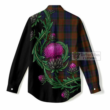 Longford Tartan Women Casual Shirt Resilient Scottish Thistle