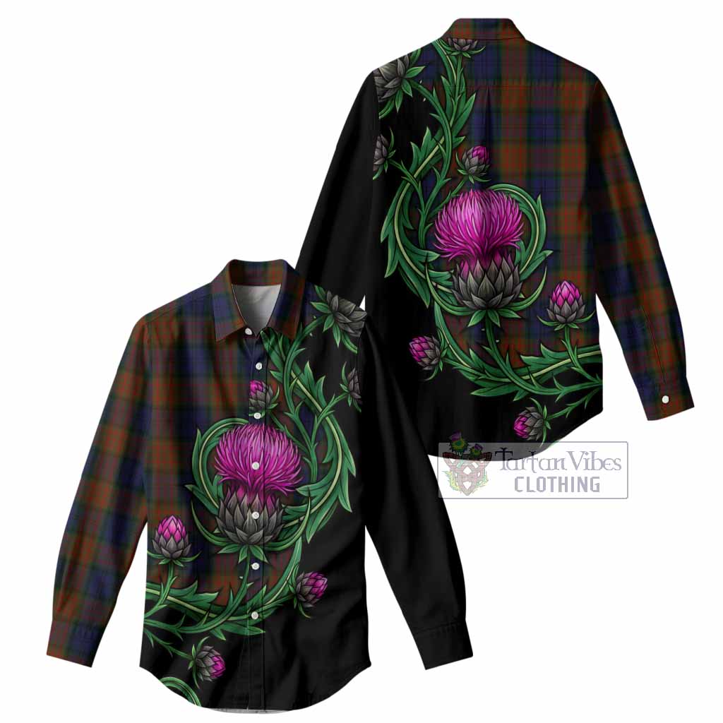 Longford Tartan Women Casual Shirt Resilient Scottish Thistle