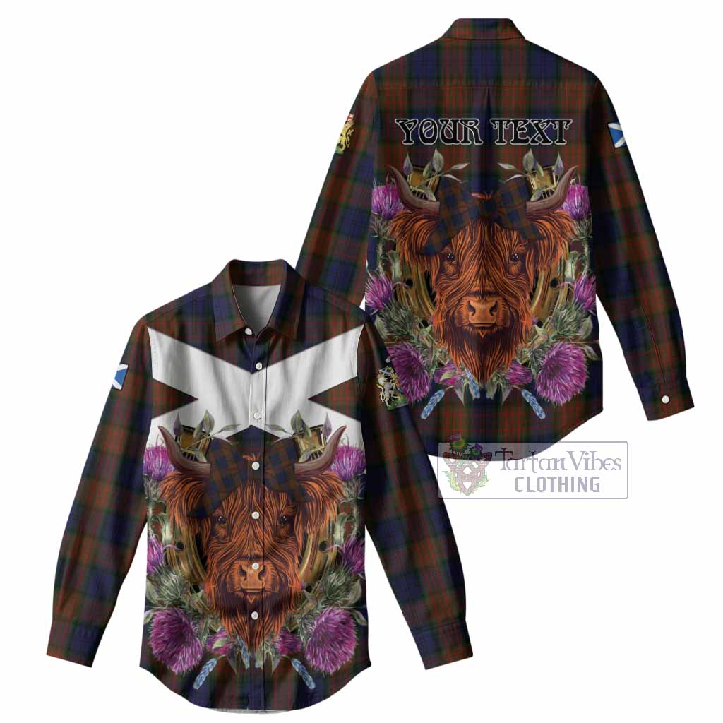 Longford Tartan Women Casual Shirt Scottish Thistle Heilan Coo