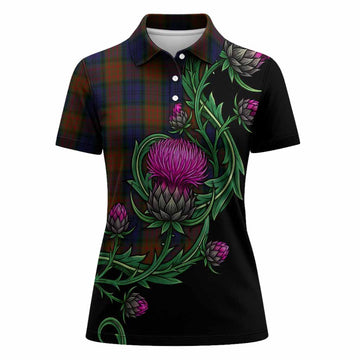Longford Tartan Women Polo Shirt Resilient Scottish Thistle