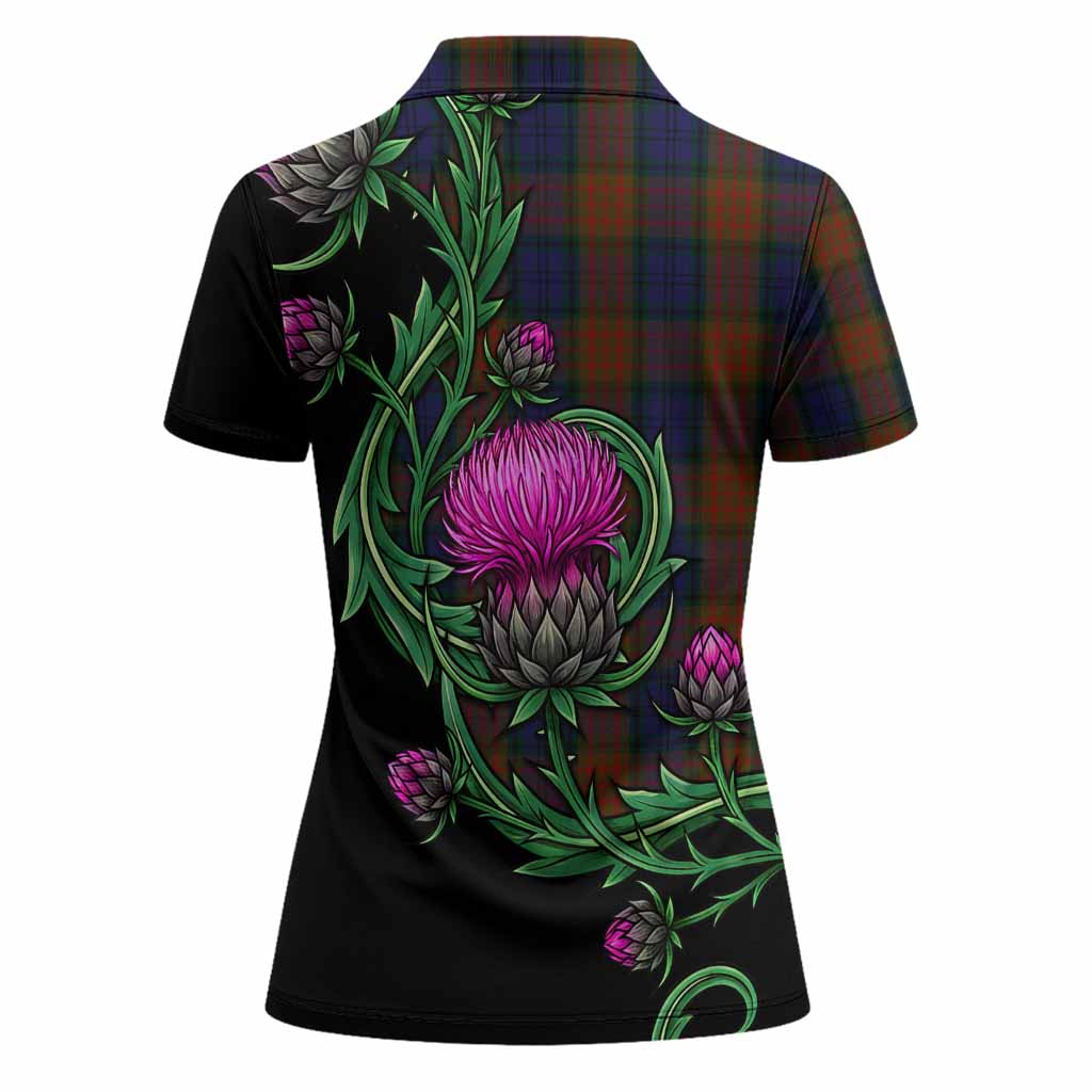 Longford Tartan Women Polo Shirt Resilient Scottish Thistle