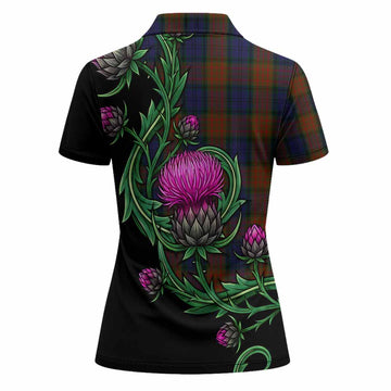 Longford Tartan Women Polo Shirt Resilient Scottish Thistle