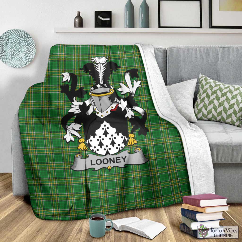 Looney Irish Clan Tartan Blanket with Coat of Arms - Tartan Vibes Clothing
