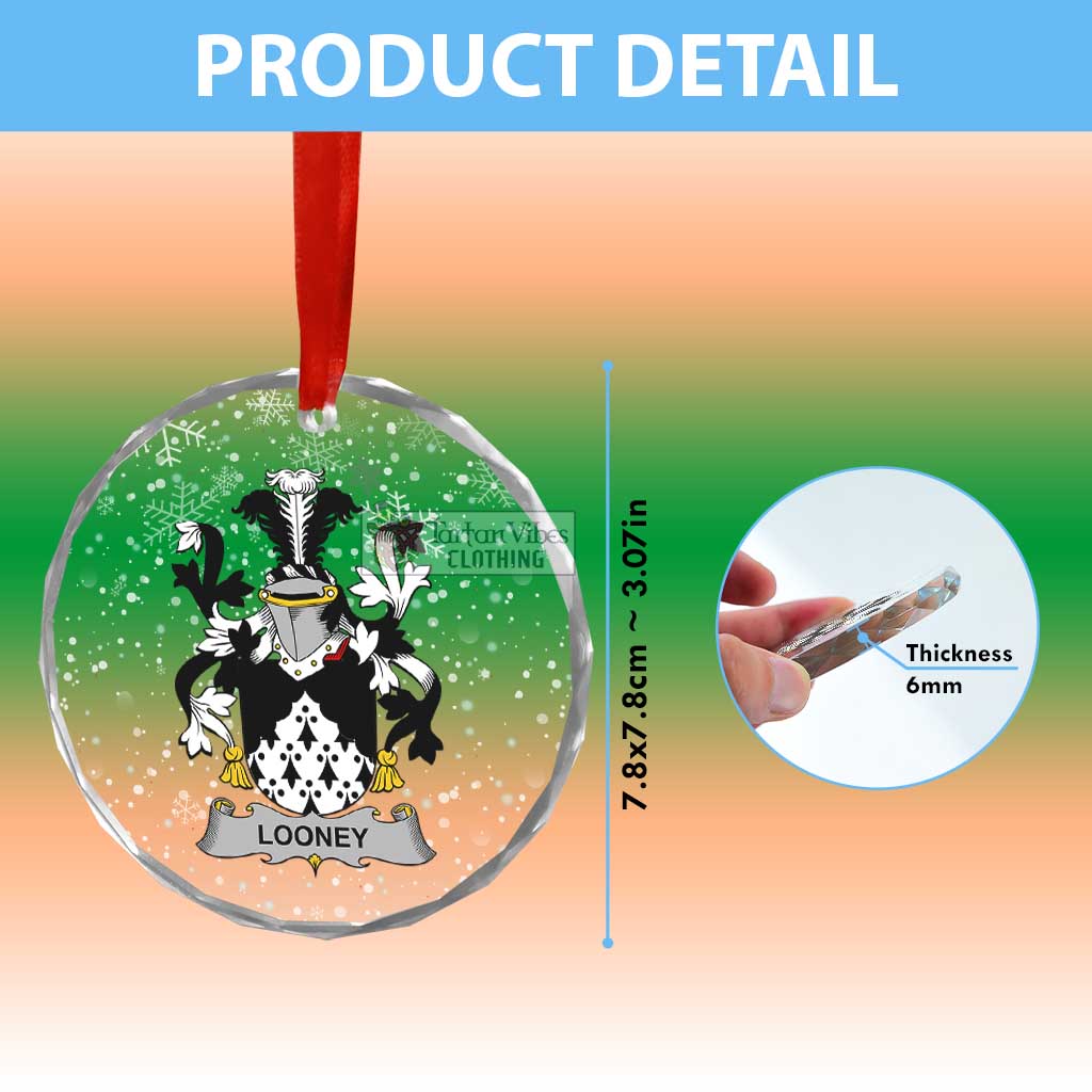 Looney Irish Clan Christmas Glass Ornament with Coat of Arms - 2D-tartanvibesclothing