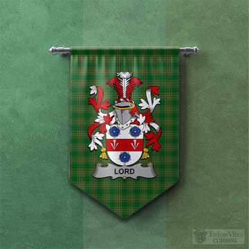 Tartan Vibes Clothing Lord Irish Clan Tartan Gonfalon, Tartan Banner with Coat of Arms