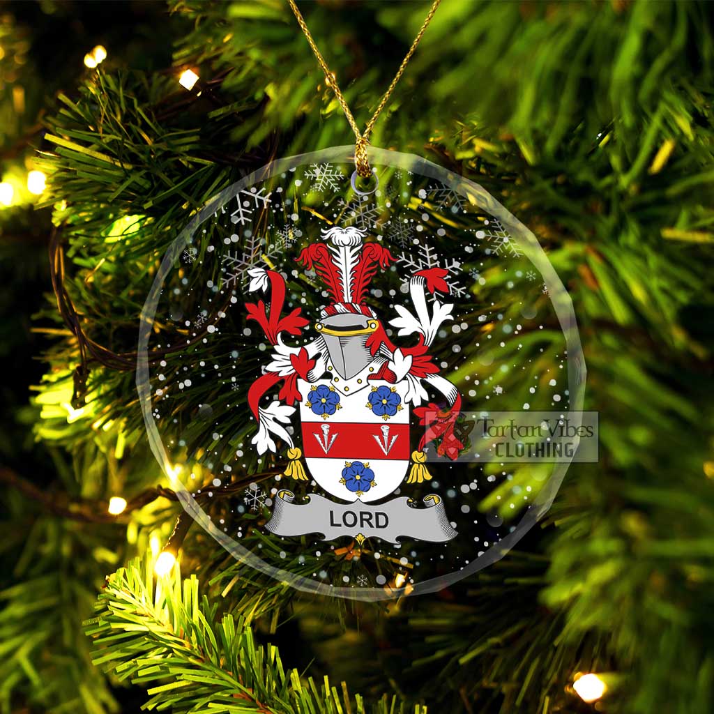 Lord Irish Clan Christmas Glass Ornament with Coat of Arms Transparent Glass Circle - 2D-tartanvibesclothing