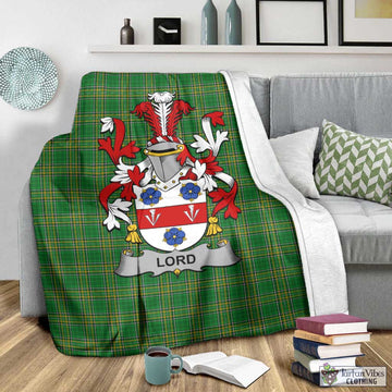 Tartan Vibes Clothing Lord Irish Clan Tartan Blanket with Coat of Arms