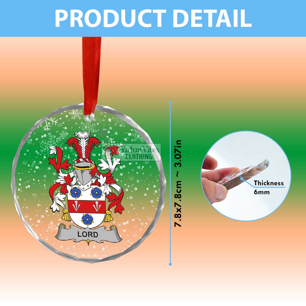 Lord Irish Clan Christmas Glass Ornament with Coat of Arms - 2D-tartanvibesclothing