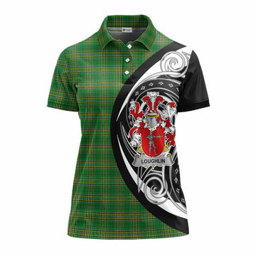 Loughlin Irish Clan Women's Polo Shirt Celtic Circle Style Women - Tartan Vibes Clothing