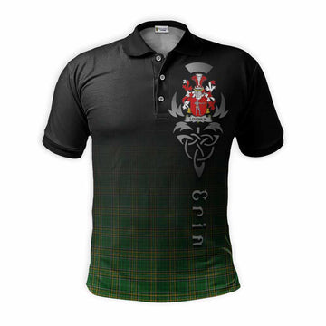 Tartan Vibes Clothing Loughlin Irish Clan Polo Shirt with Coat of Arms Erin Go Bragh Celtic Inspired