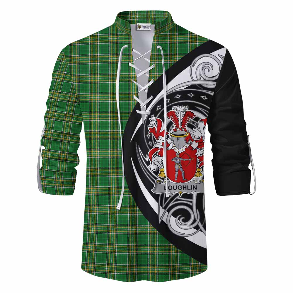 Loughlin Irish Clan Ghillie Kilt Shirt Celtic Circle Style Men - Tartan Vibes Clothing