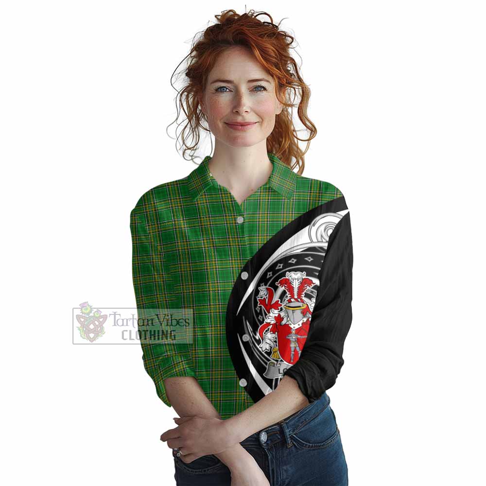 Loughlin Irish Clan Women's Casual Shirt Celtic Circle Style - Tartan Vibes Clothing