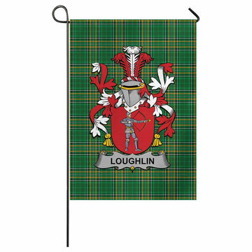 Loughlin Irish Clan Tartan Garden Flag with Coat of Arms