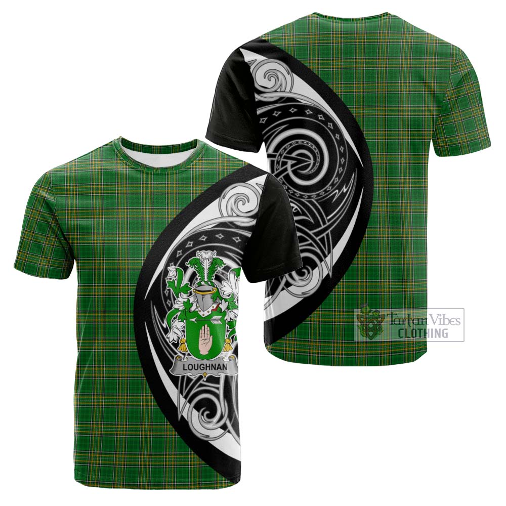 Loughnan Irish Clan Cotton T-shirt Celtic Circle Style - Tartan Vibes Clothing