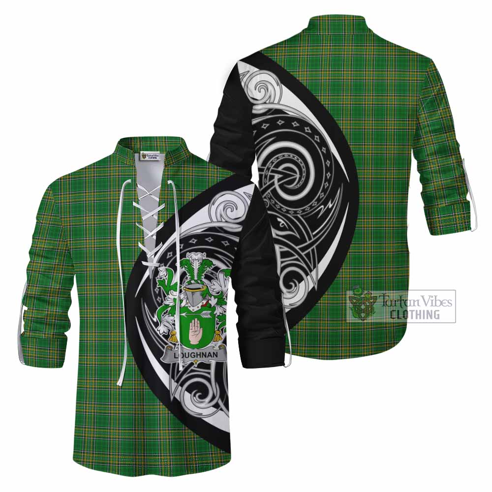 Loughnan Irish Clan Ghillie Kilt Shirt Celtic Circle Style - Tartan Vibes Clothing