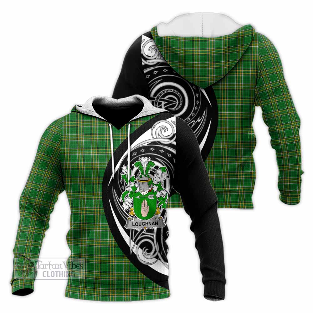 Loughnan Irish Clan Knitted Hoodie Celtic Circle Style - Tartan Vibes Clothing