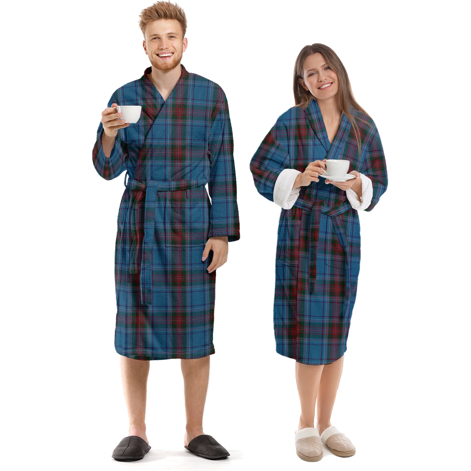 Louth County Ireland Tartan Bathrobe Unisex S - Tartan Vibes Clothing