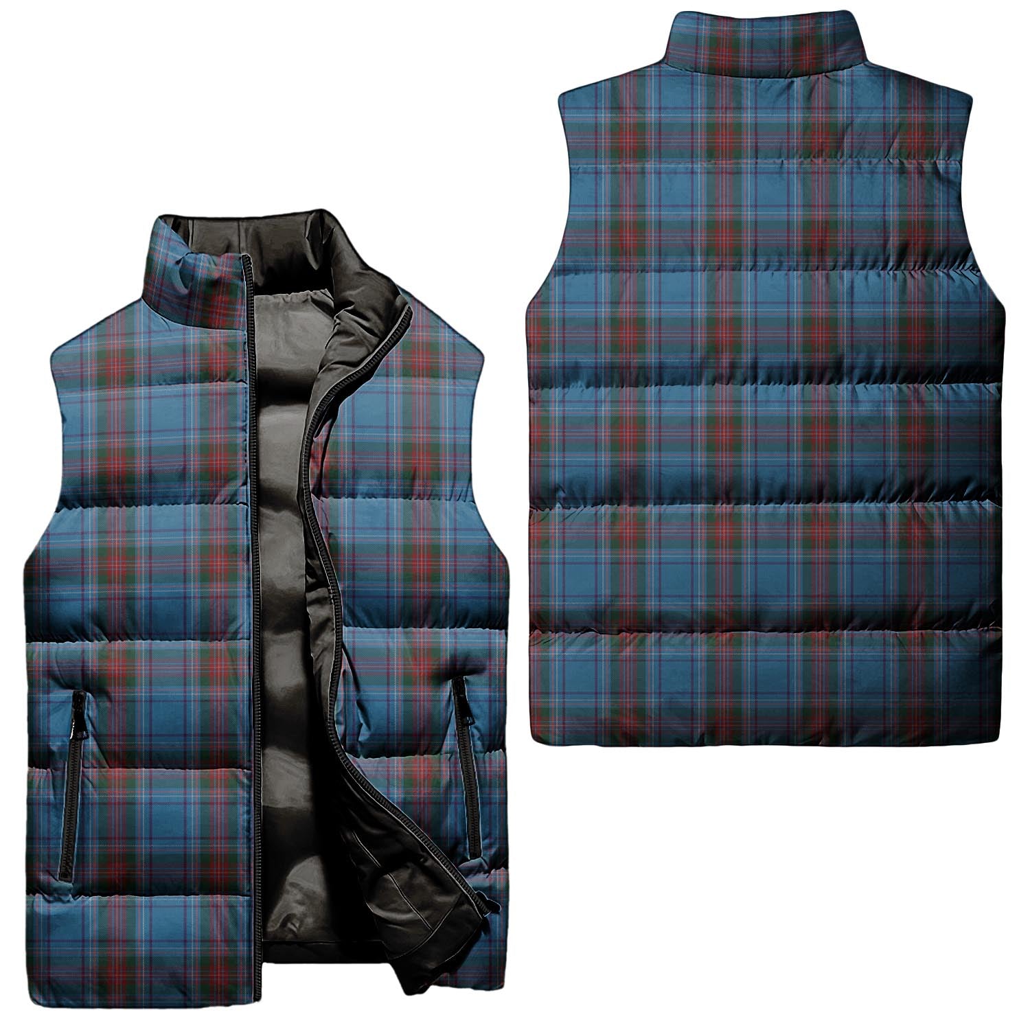 Louth County Ireland Tartan Sleeveless Puffer Jacket Unisex - Tartanvibesclothing