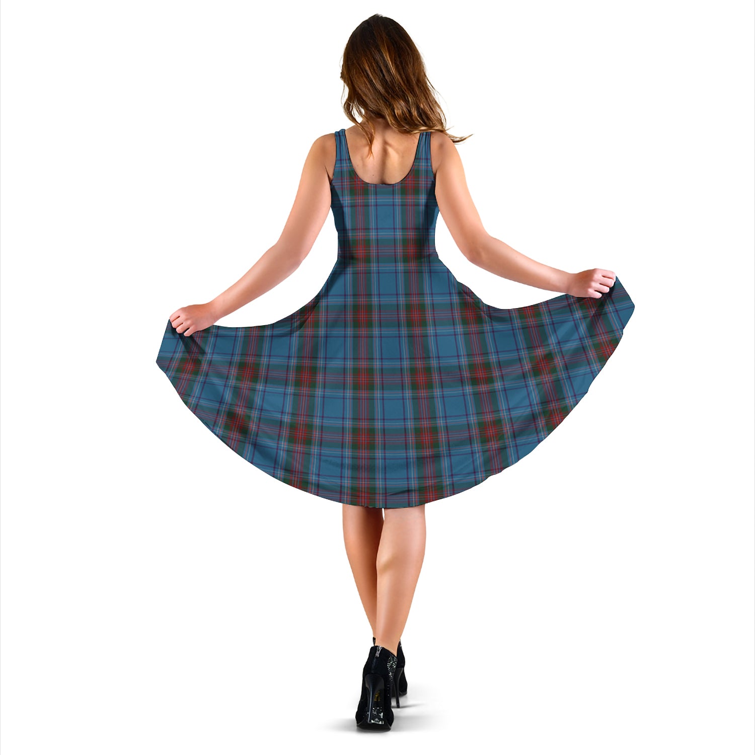 Louth County Ireland Tartan Sleeveless Midi Womens Dress - Tartan Vibes Clothing