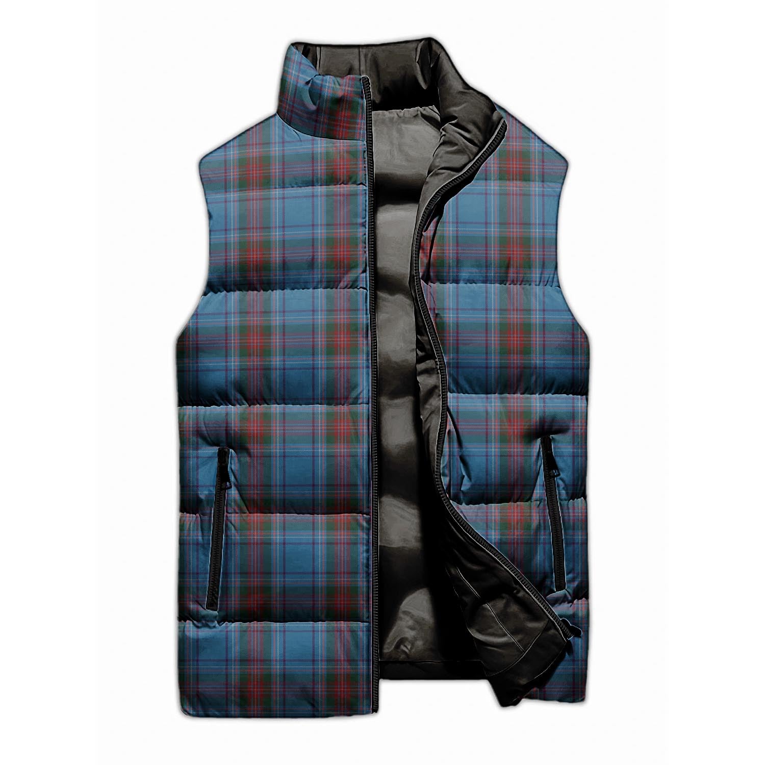 Louth County Ireland Tartan Sleeveless Puffer Jacket - Tartanvibesclothing