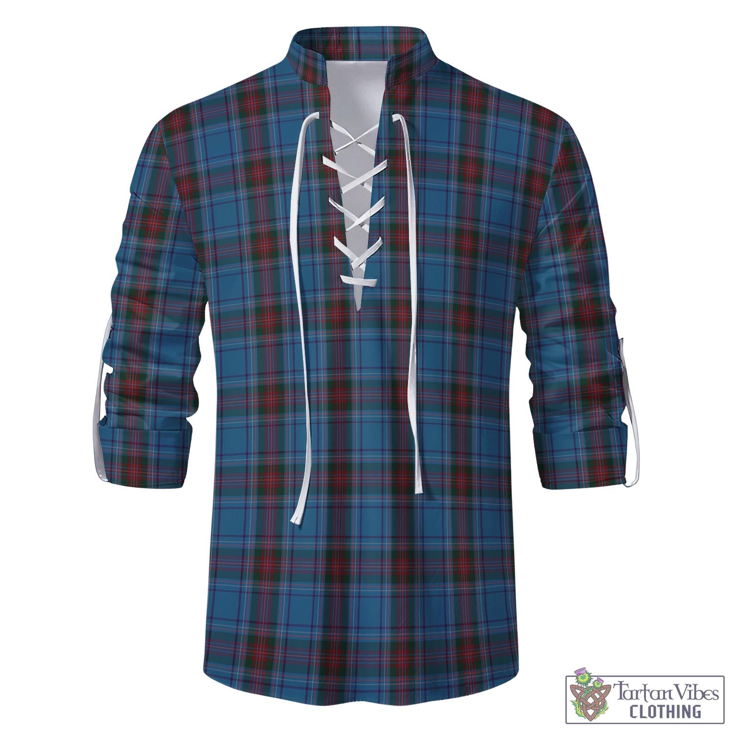 Tartan Vibes Clothing Louth County Ireland Tartan Men's Scottish Traditional Jacobite Ghillie Kilt Shirt