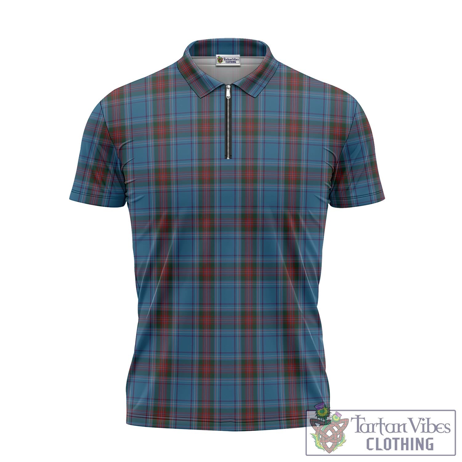 Tartan Vibes Clothing Louth County Ireland Tartan Zipper Polo Shirt